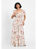 Rochie maxi ivory bloom Alb