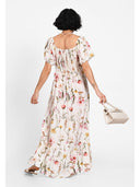 Rochie maxi ivory bloom Alb