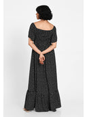 Rochie maxi paris polka Negru