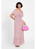 Rochie maxi pink polka Roz