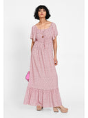 Rochie maxi pink polka Roz