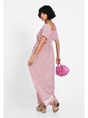 Rochie maxi pink polka Roz