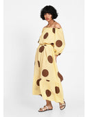 Rochie midi cu imprimeu oversized Galben dots