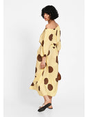 Rochie midi cu imprimeu oversized Galben dots