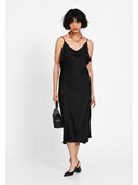 Rochie midi cu aplicatie florala Negru