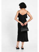 Rochie midi cu aplicatie florala Negru