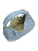 Borsa a tracolla Angela in pelle naturale azzurro