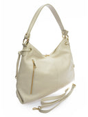 Borsa hobo Mihalea beige in vera pelle