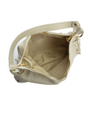 Borsa hobo Mihalea beige in vera pelle