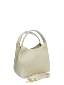 Borsa hobo Mirela beige in vera pelle