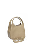 Borsa hobo Mirela in vera pelle color talpa