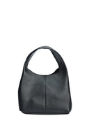 Borsa hobo Mirela in vera pelle nera
