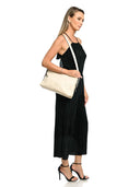 Borsa a tracolla Luiza beige in vera pelle