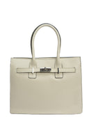 Borsa tote Lidia beige in vera pelle