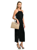 Borsa tote Lidia in pelle naturale color tortora