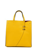 Borsa a mano Petra in pelle naturale gialla