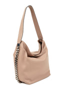 Borsa a tracolla Benedicte rosa in vera pelle