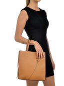 Borsa con manico superiore Sarel cognac in vera pelle