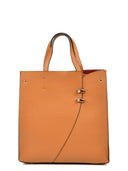 Borsa con manico superiore Sarel cognac in vera pelle