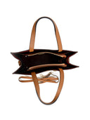 Borsa con manico superiore Sarel cognac in vera pelle