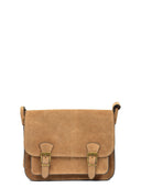 Borsa a tracolla Aelia in pelle naturale color tortora