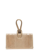 Borsa a mano Xanthe in pelle naturale color talpa