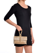 Borsa a mano Xanthe in pelle naturale color talpa