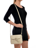 Borsa a tracolla Louisa, vera pelle beige