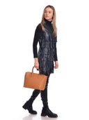 Isabella Rhea Geanta de mana  Andrusca piele naturala  Coniac