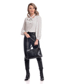 Borsa a mano Sela in vera pelle nera