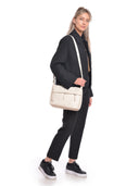 Borsa a tracolla Verdiana beige in vera pelle