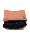 Borsa con manico superiore Eira in vera pelle color cognac