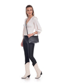 Borsa a tracolla Corallo vera pelle Nero