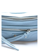 Borsa a tracolla Aminia, vera pelle azzurra