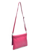 Borsa a tracolla Delfina in pelle naturale magenta