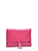 Borsa a tracolla Delfina in pelle naturale magenta
