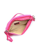 Borsa a tracolla Delfina in pelle naturale magenta