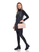 Borsa a tracolla Dasha rosa in vera pelle