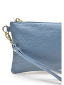 Pochette Elsa celeste in vera pelle