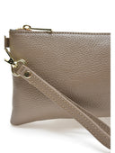 Pochette Elsa in pelle naturale tortora