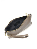 Pochette Elsa in pelle naturale tortora