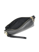 Pochette Elsa in vera pelle nera