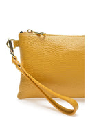 Pochette Elsa in pelle naturale senape