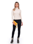 Pochette Elsa in pelle naturale senape