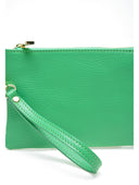 Pochette Elsa verde scuro in vera pelle