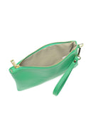 Pochette Elsa verde scuro in vera pelle