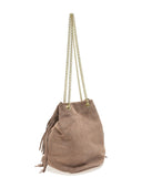 Borsa a tracolla Theresa in pelle naturale color tortora