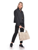 Borsa a mano Marani, vera pelle beige