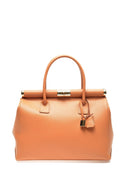 Borsa a mano Yuki in vera pelle Cognac