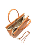 Borsa a mano Yuki in vera pelle Cognac